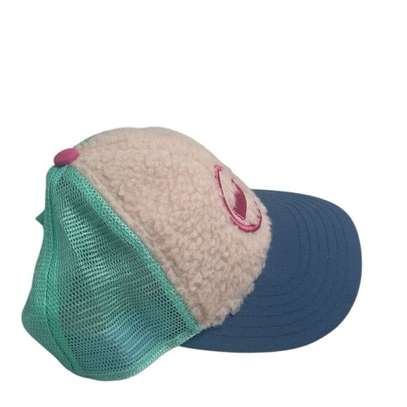 Vineyard Vines Hat Cap Strap Back Sherpa Whale Dot Trucker Pink RARE main image 5